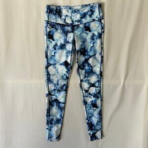 Athleta Womens Chaturanga Tight Leggings SIZE Small Blue Floral Crush Gym
